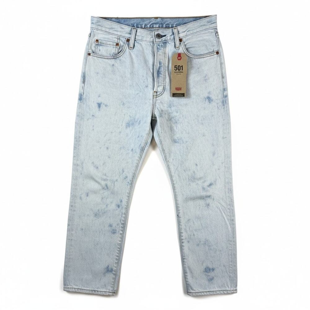 NWT Levis Womens 501 Original Cropped Jeans High Rise Acid Wash 29x26 Button Fly